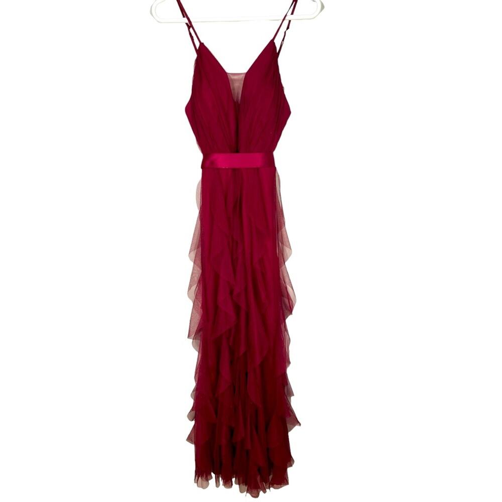 Social Couture Juniors 11/12 Maxi Burgundy Red Dress Prom Formal Wedding Boho